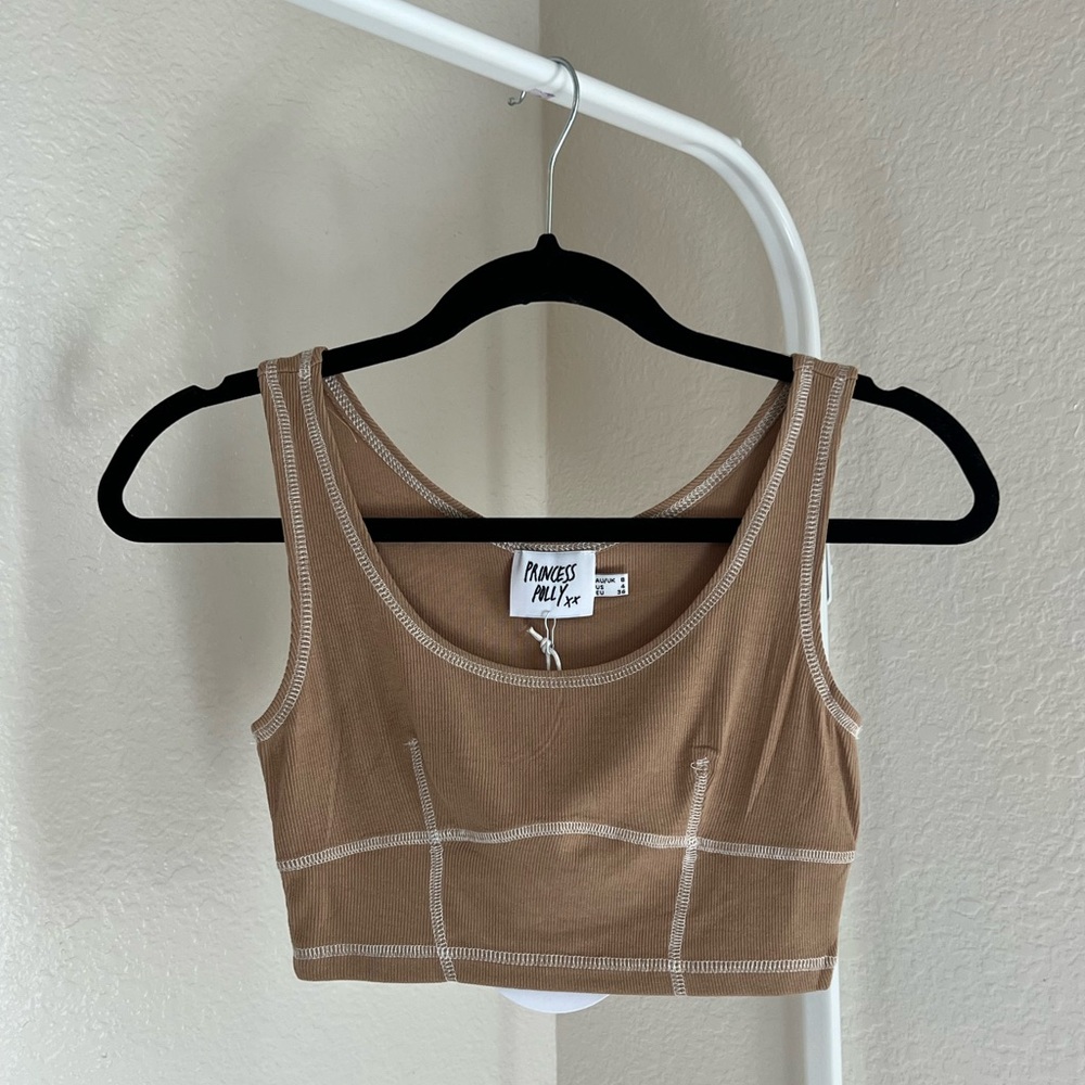 princess polly carl top beige